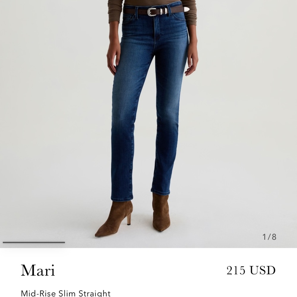 Ag Adriano Goldschmied Mari Straight Leg Jeans - Dark Blue